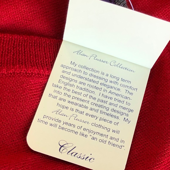 Alan Flusser Men's Sweater Sleeveless V-Neck Merino Wool XL NWT - Picture 6 of 12